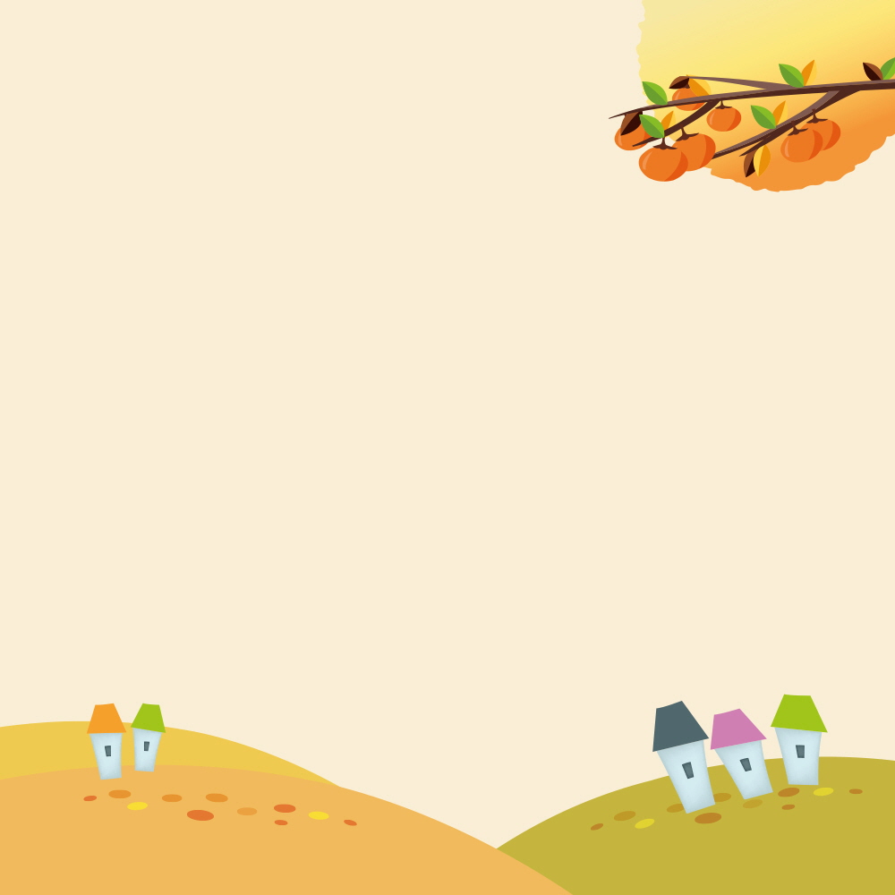 감나무가 있는 보름달 언덕