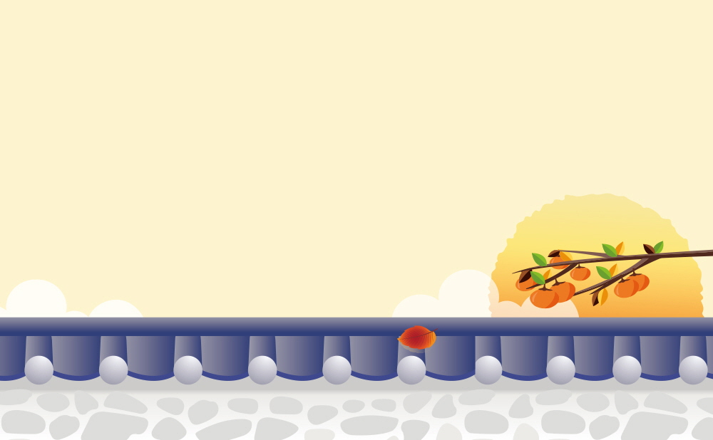 보름달이 뜨는 한옥 풍경