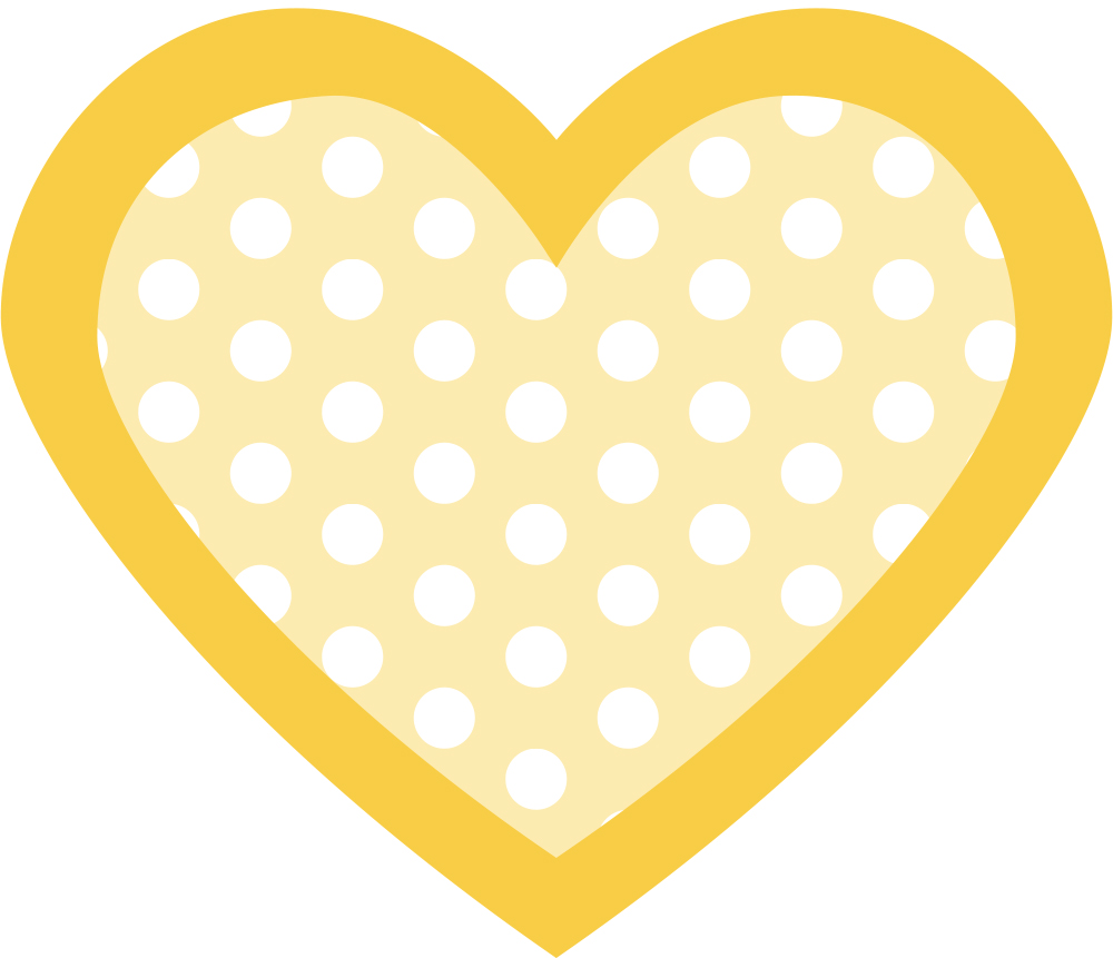 노란색 패턴 큰하트