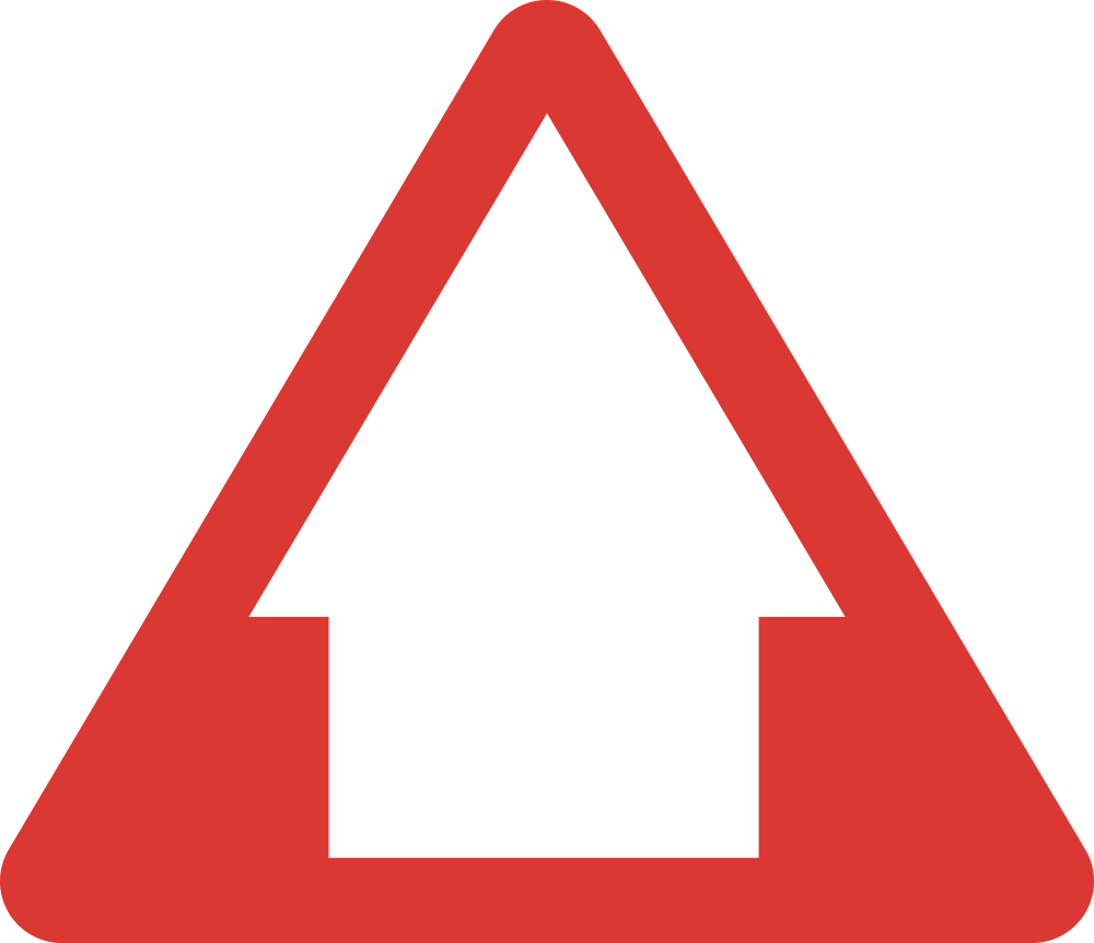 화살표 큰 빨간색 삼각형