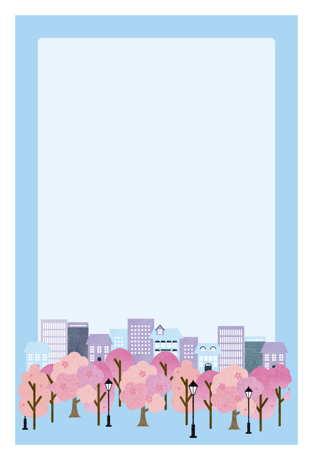 벚꽃 흩날리는 도시 풍경