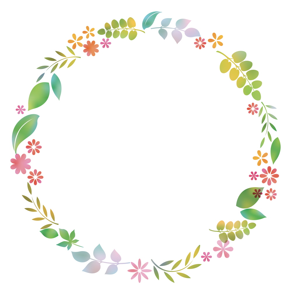 심플 플라워 원형 프레임