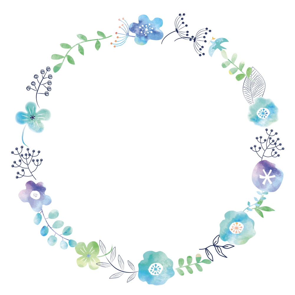 수채화로 그린 여름꽃