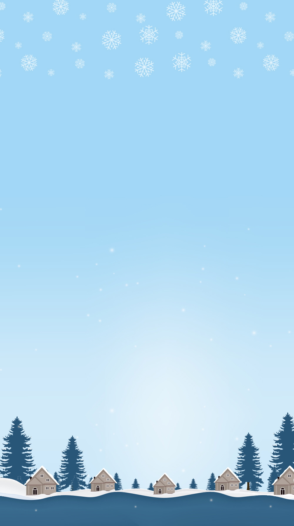 눈내린 겨울의 숲속 마을