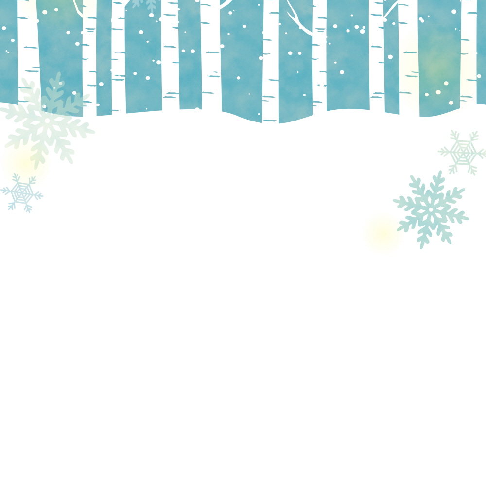 눈내리는 겨울의 자작나무 숲