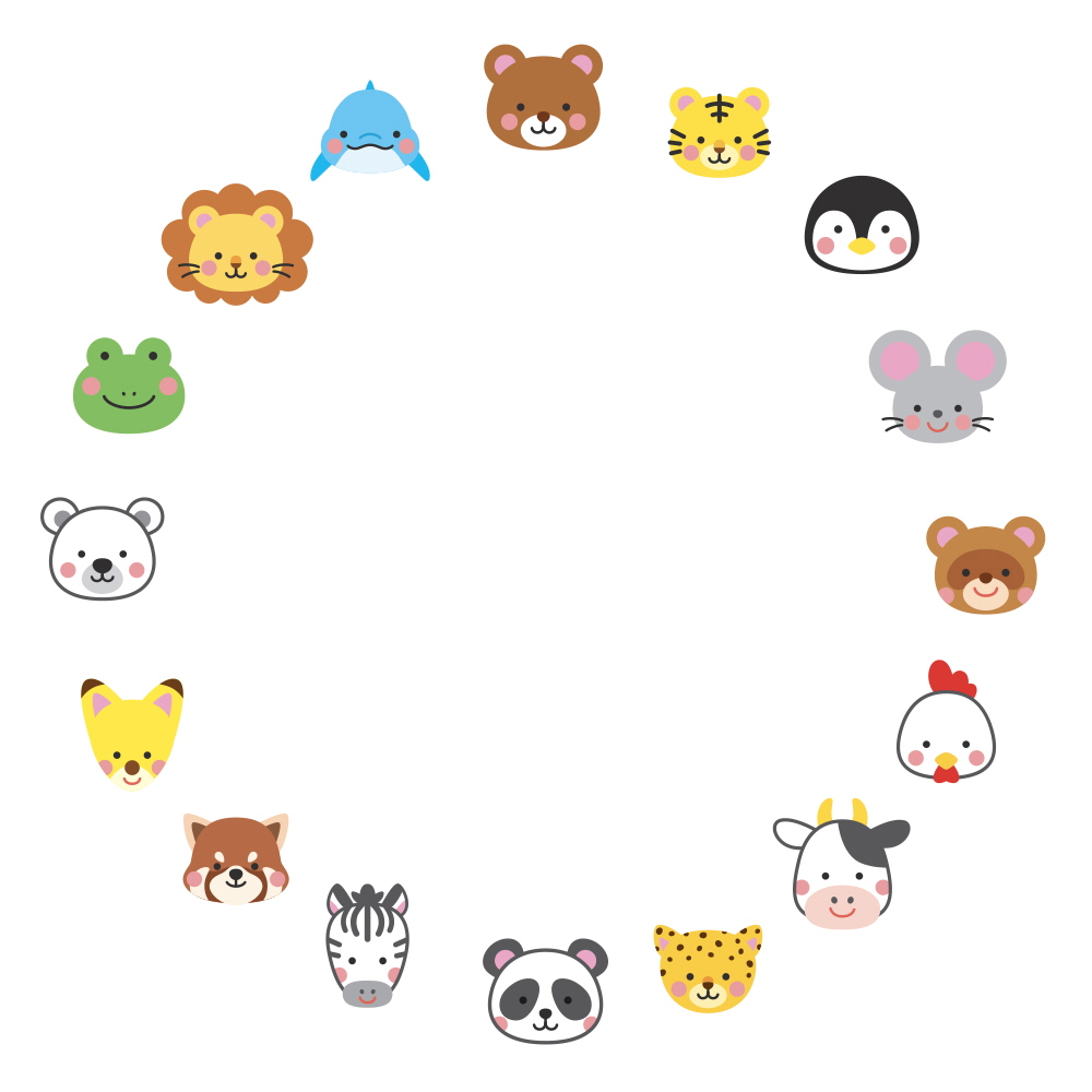 귀여운 동물 얼굴 프레임
