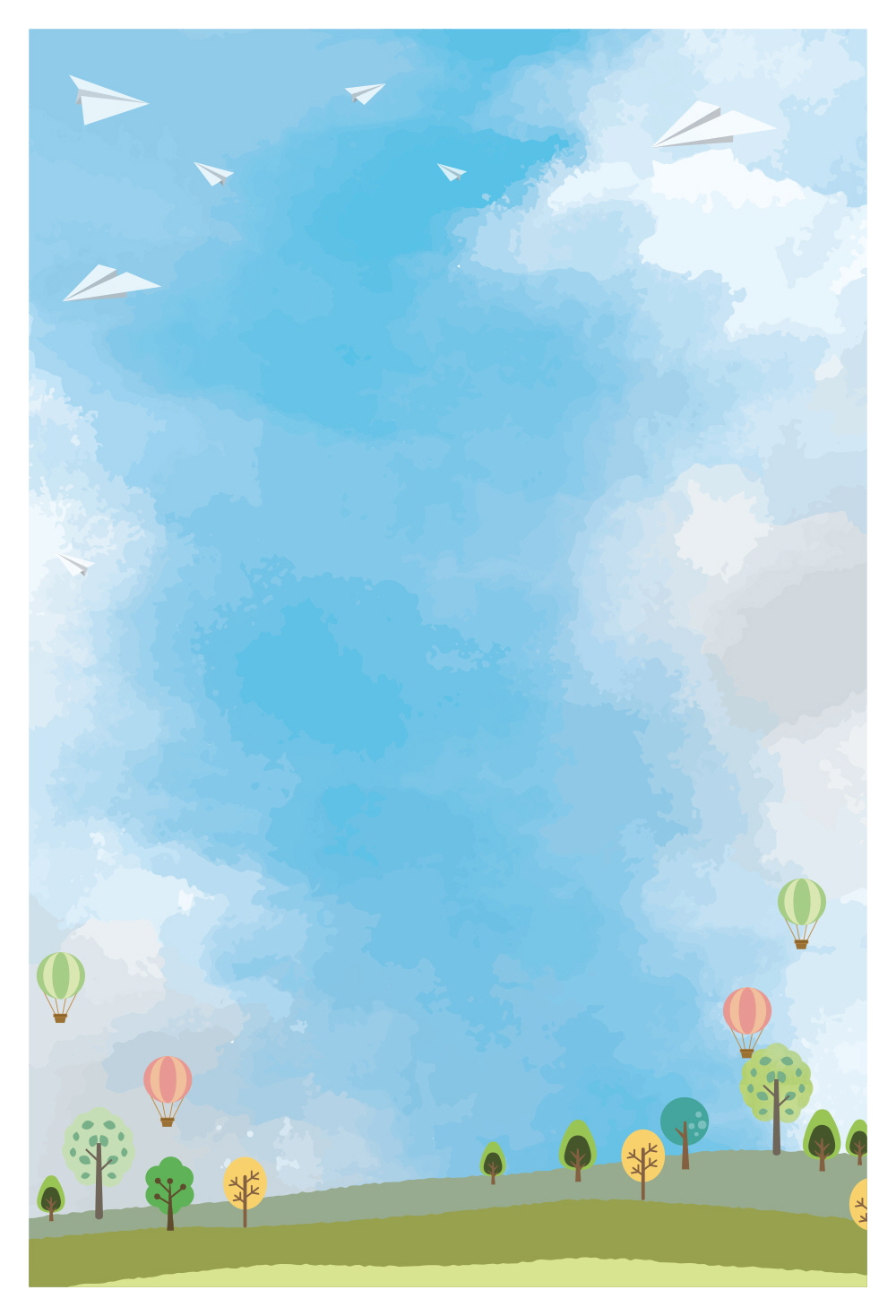 푸른하늘에 날아오른 종이비행기