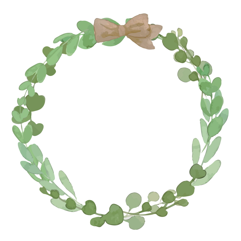 수채화로 그린 풀잎 프레임