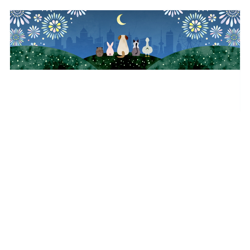 달밤에 불꽃놀이 구경