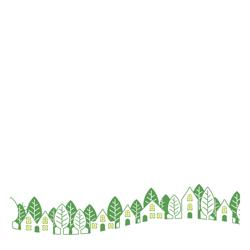 가로수 사이 녹색 하우스