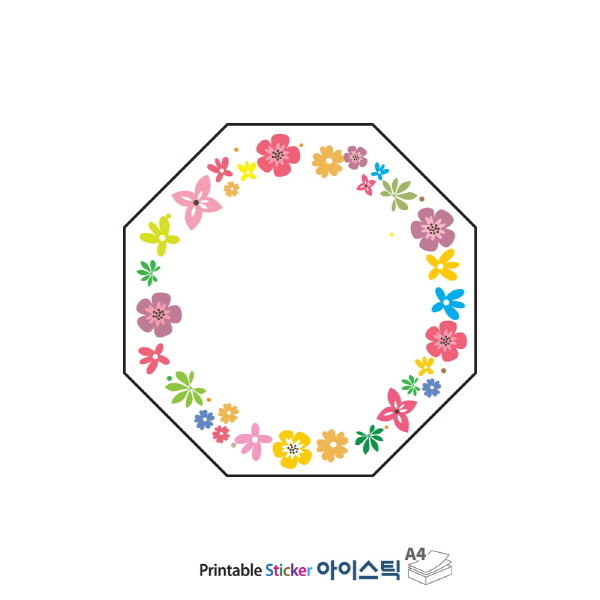 꽃장식 팔각형
