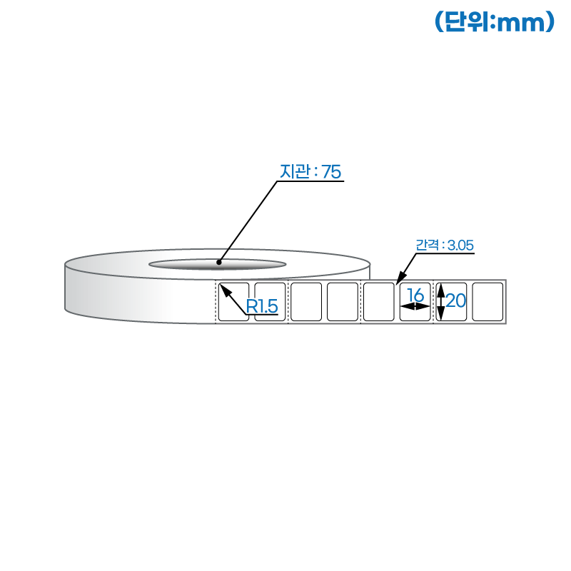 더롤라벨 RL2016DT (75지관)