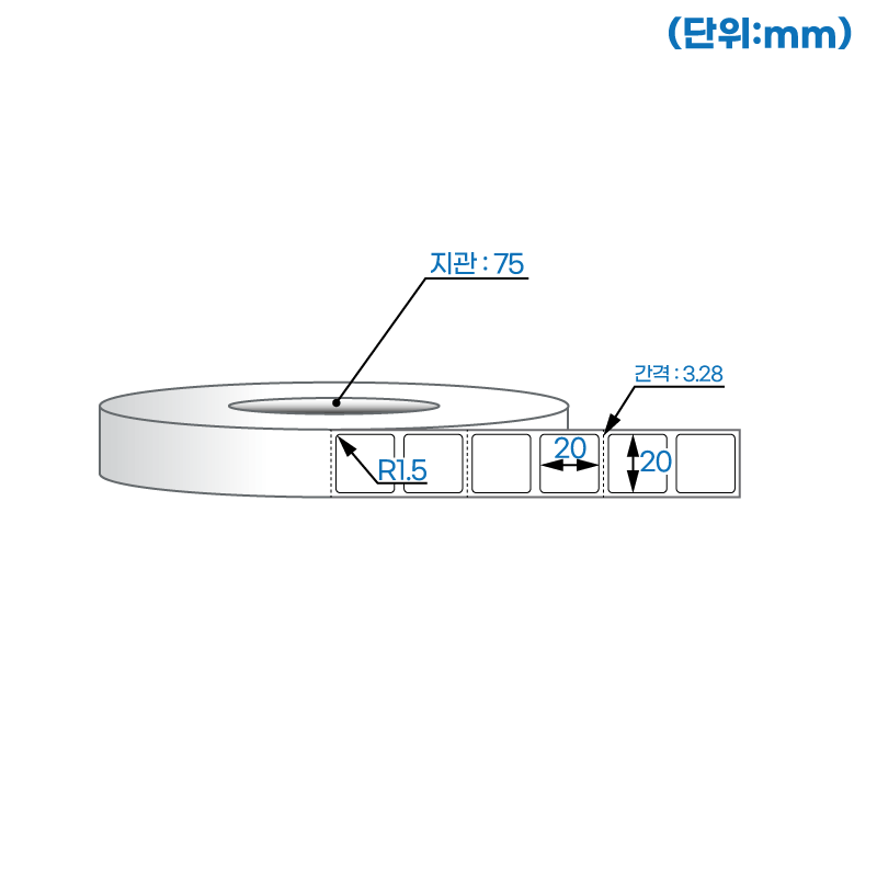 더롤라벨 RL2020DT (75지관)