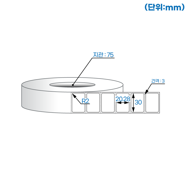 더롤라벨 RL3020DT (75지관)