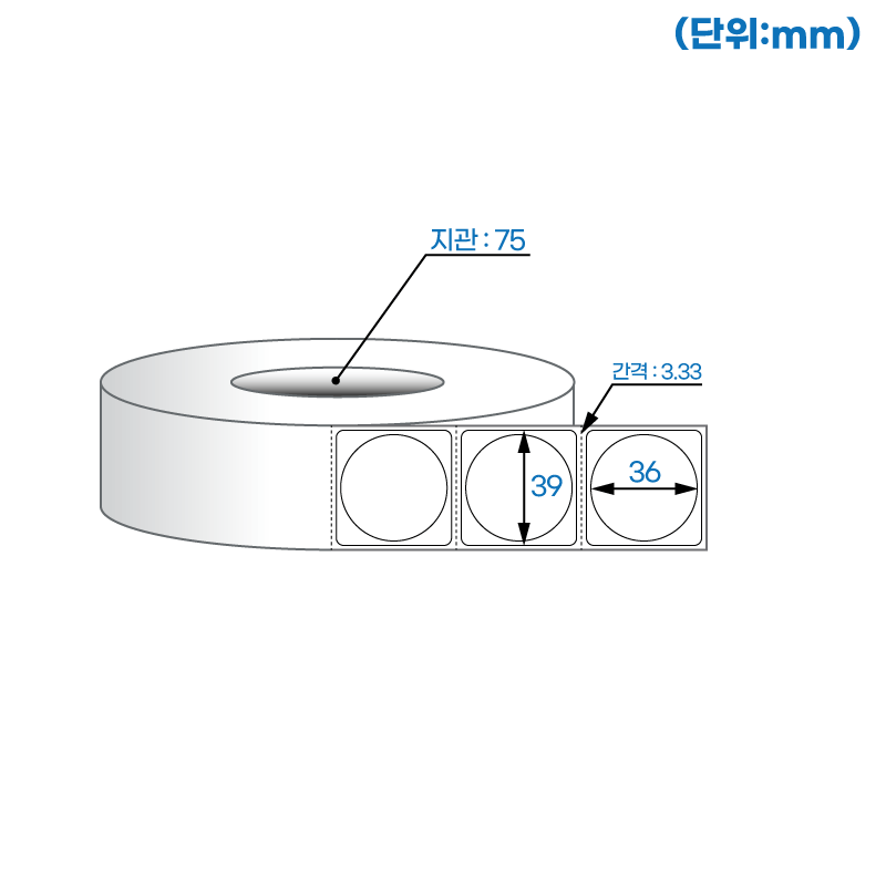 더롤라벨 RL3636DT (75지관)