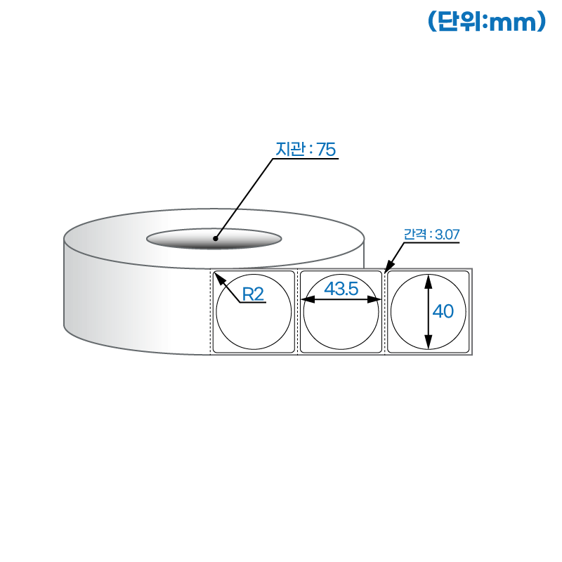 더롤라벨 RL4040DT (75지관)