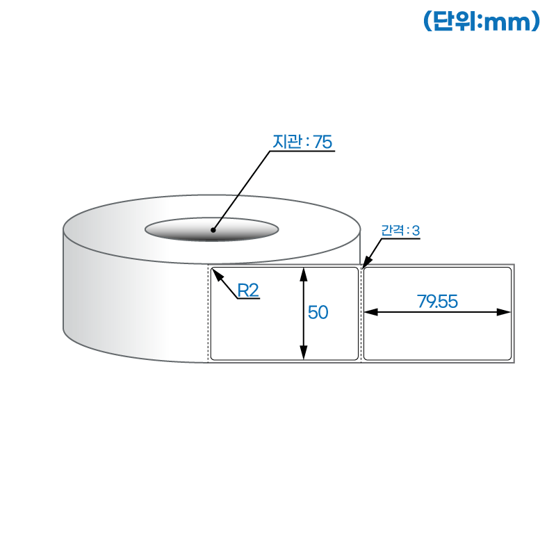 더롤라벨 RL5080DT (75지관)