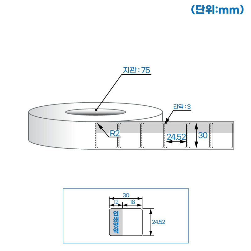 더롤라벨 감싸미 RLC3025WT