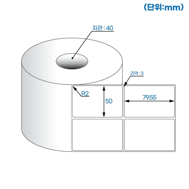 더롤라벨 RS050080DT