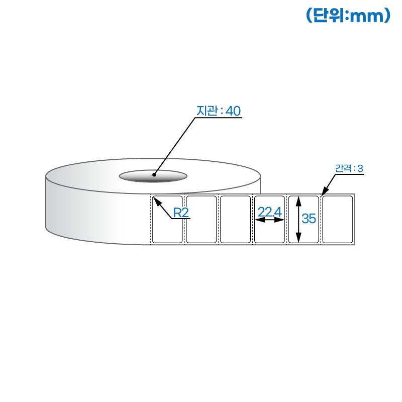 더롤라벨 RS3522DT (40지관)