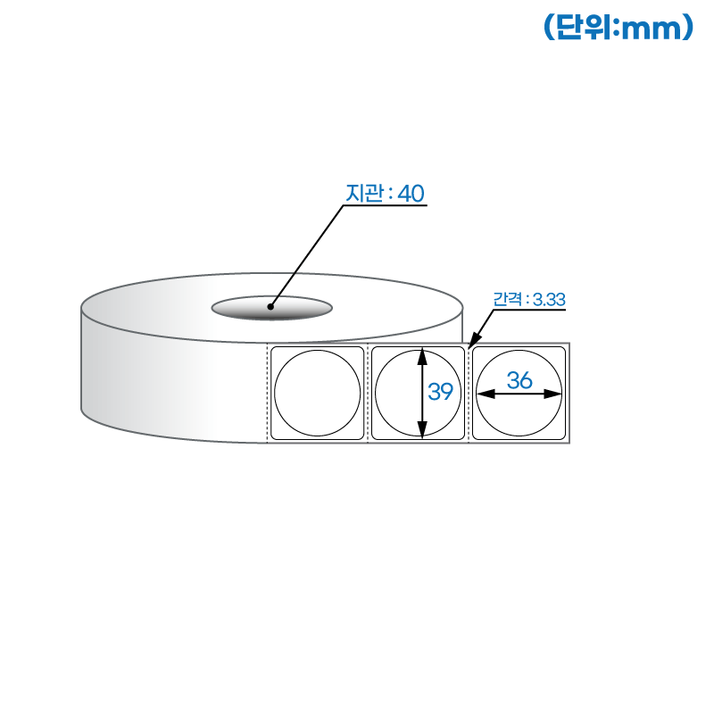 더롤라벨 RS3636DT (40지관)