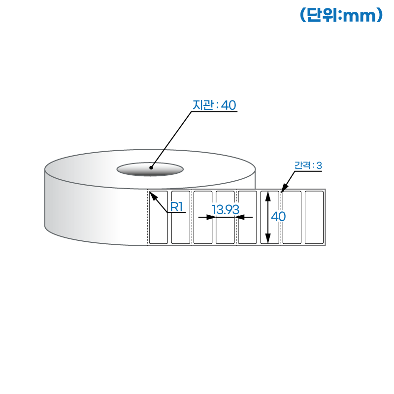 더롤라벨 RS4014DT (40지관)