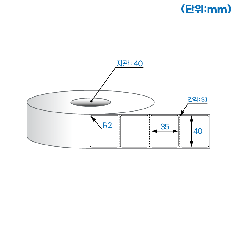 더롤라벨 RS4035DT (40지관)