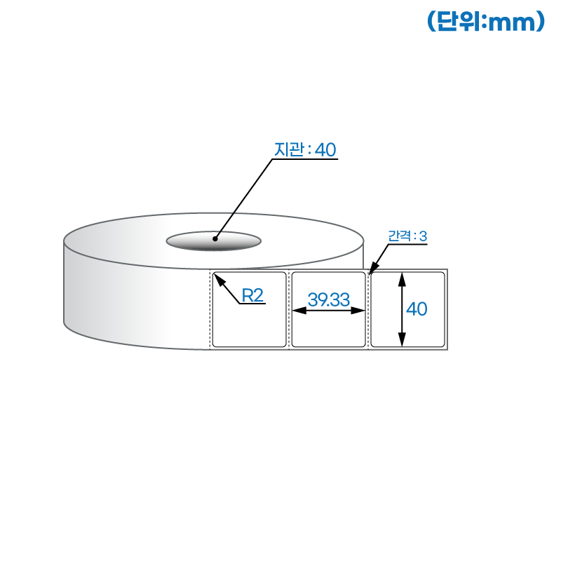 더롤라벨 RS4039DT (40지관)