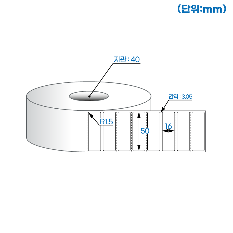 더롤라벨 RS5016DT (40지관)